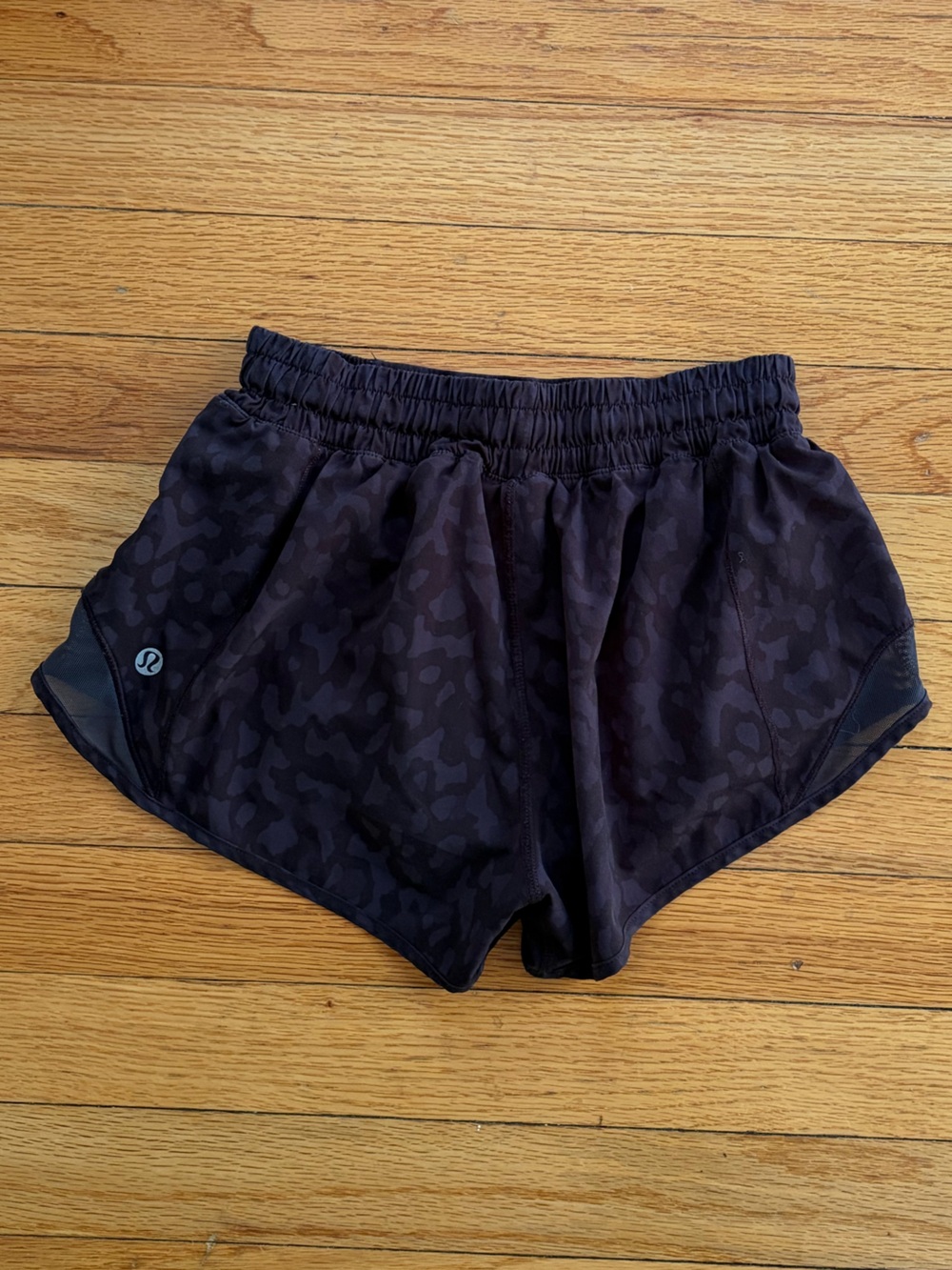 19. Size 2 LULULEMON Black Camo Hotty Hot Shorts